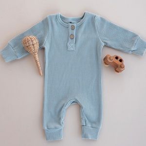 Little One Shop Ribbed Long Sleeve Romper
